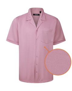 Bigdude Waffle Knit Short Sleeve Shirt Mauve